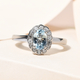 Aquamarine and Natural Cambodian Zircon Ring in Platinum Overlay Sterling Silver 1.02 Ct.