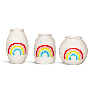 Set of 3 - Chasing Rainbows Vases - Multi
