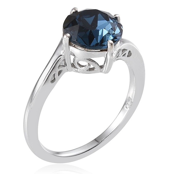 - Montana Crystal (Rnd) Solitaire Ring in Platinum Overlay Sterling Silver 2.000 Ct.