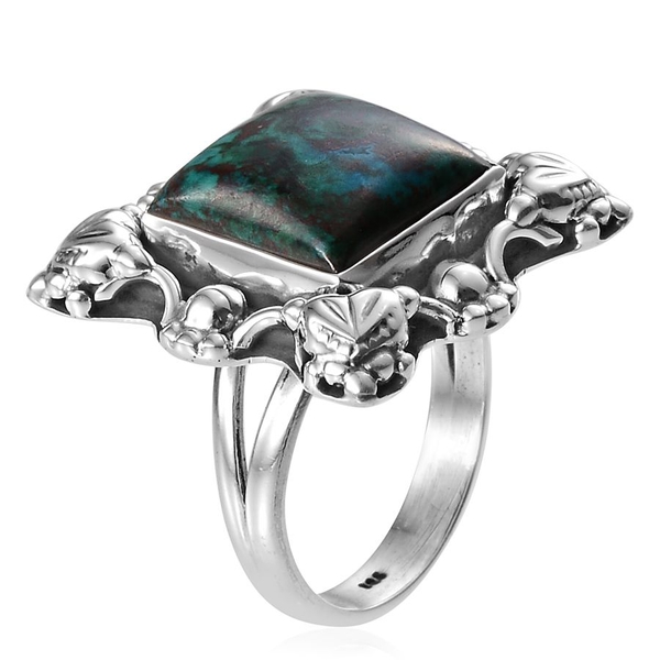 Jewels of India Table Mountain Shadowkite (Cush) Solitaire Ring in Sterling Silver 9.950 Ct.