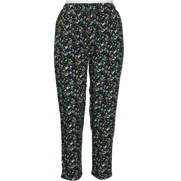 Pure and Natural Elasticated Printed Multi Colour Trousers Length - 27 (Size 10)