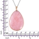 Rose Quartz (Pear 49x35 mm) Pendant With Chain (Size 24) in Gold Plated 100.00 Ct.
