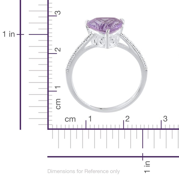 Concave Cut Brazilian Amethyst (Trl) Solitaire Ring in Sterling Silver 2.500 Ct.