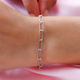 NY Close Out Deal - Platinum Overlay Sterling Silver Paperclip Bracelet (Size - 8)