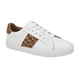 White and Leopard Canvas Trainers (Size 3)