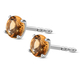 Citrine Stud Earrings (with Push Back) in Platinum Overlay Sterling Silver 1.550 Ct.
