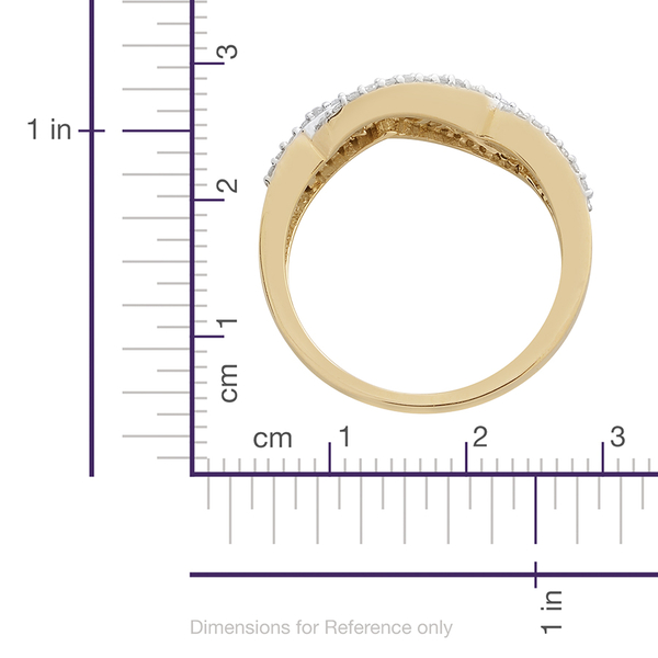 9K Yellow Gold SGL Certified Diamond (Rnd) (I3-G-H) Curve Ring 1.000 Ct.