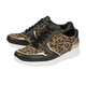 Lotus Stressless Black Leather & Leopard Sabina Casual Trainers