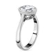 Moissanite Solitaire Ring in Platinum Overlay Sterling Silver 2.00 Ct.