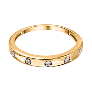 Diamond Band Ring in 18K Vermeil Yellow Gold Overlay Sterling Silver