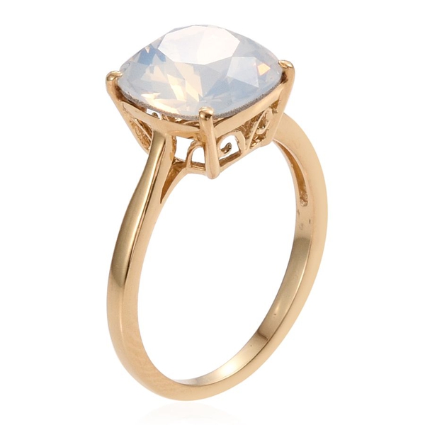 - Opal Crystal (Cush) Solitaire Ring in 14K Gold Overlay Sterling Silver