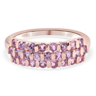 Purple Sapphire Ring (Size N) in Rose Gold Overlay Sterling Silver 1.19 Ct.