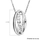 LUCYQ Texture Drop Collection - Multi Texture Rhodium Overlay Sterling Silver Pendant with Chain (Size- 16/18/20) with Loster Clasp