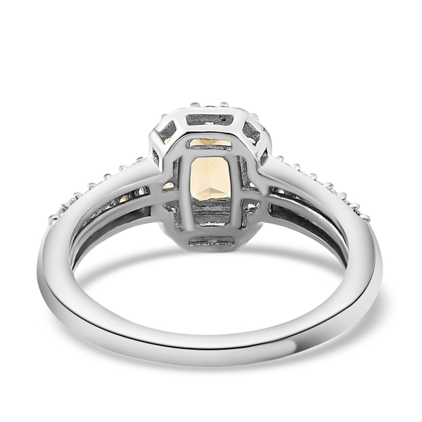 Turkizite and Natural Cambodian Zircon Ring in Platinum Overlay Sterling Silver 1.50 Ct.