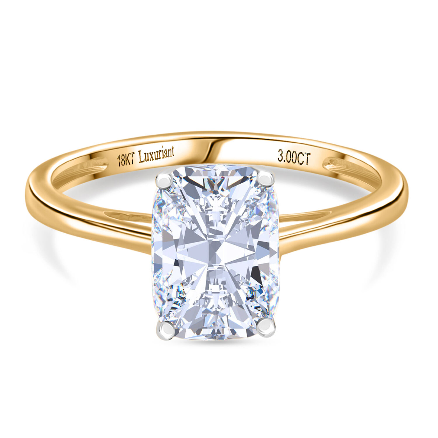 Luxuriant 18K Yellow Gold IGI Certified VS-EF Lab Grown OLD MINE CUT Diamond Solitaire Ring 3.00 Ct