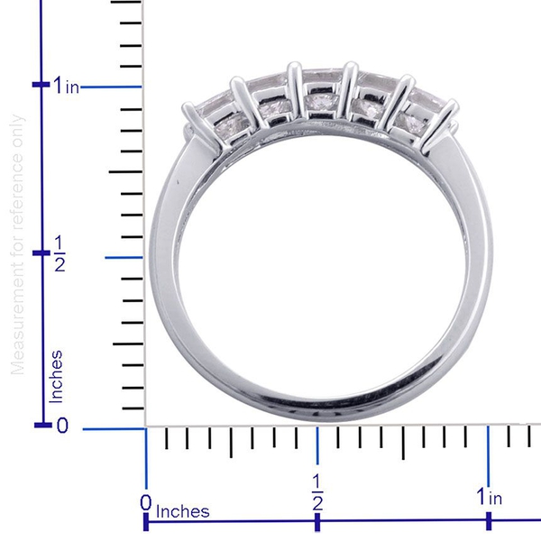 ILIANA 18K W Gold IGI Certified Diamond (Sqr) (SI/G-H) 5 Stone Ring 1.000 Ct.