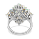Ethiopian Welo Opal Cluster Ring in Platinum Overlay Sterling Silver 3.00 Ct.