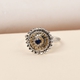 Masoala Sapphire (FF) Floral Ring in Platinum and Yellow Gold Overlay Sterling Silver