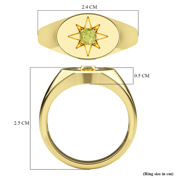Hebei Peridot Ring in Yellow Gold Overlay Sterling Silver
