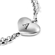 Personalised Engravable Initial Heart Steel Bracelet, Size 7.5+1 Inch, Stainless Steel