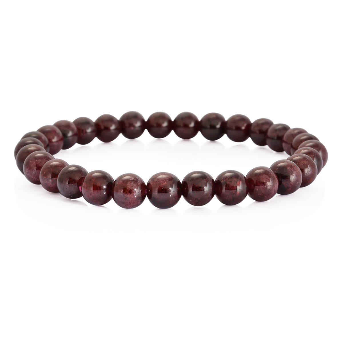 Indian Garnet Beaded Bracelet (Size 7.5) 10.000 Ct.