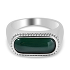 Green Agate Ring (Size Y) in Stainless Steel 5.70 Ct