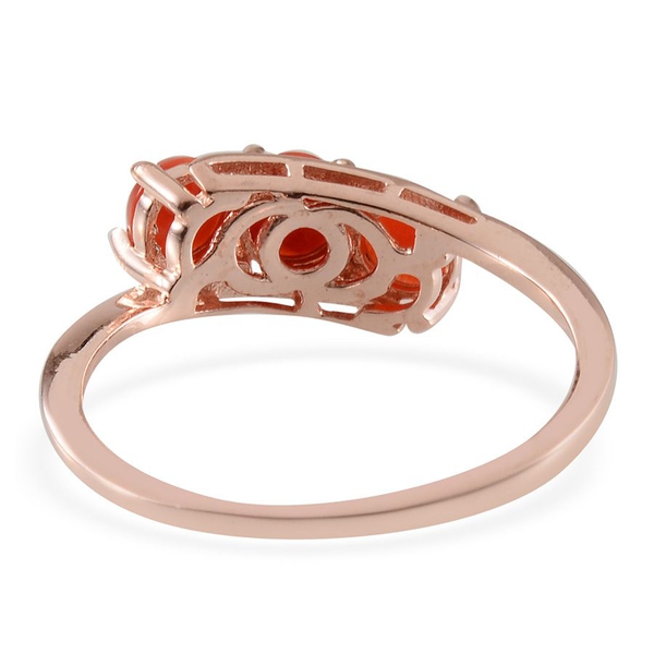 Mediterranean Coral (1.00 Ct) Sterling Silver Ring  1.000  Ct.