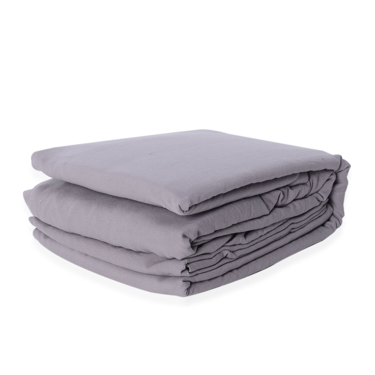 Single Size Sheet Set of 3- Extremely Soft Stone Washed Grey Colour Fitted Sheet (190x90x30 Cm), Flat Sheet (260x180+5 Cm) and Pillow Case (75x50+5 Cm)