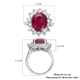 African Ruby (FF) and Natural Cambodian Zircon Ring in Platinum Overlay Sterling Silver 8.700 Ct.