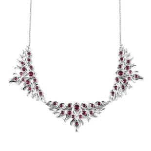 LucyQ Flame Collection - Cabo Delgado Ruby (FF) Necklace (Size 20) in Rhodium Overlay Sterling Silve
