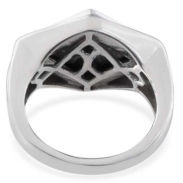 Meteorite Solitaire Ring in Platinum Overlay Sterling Silver 6.500 Ct.