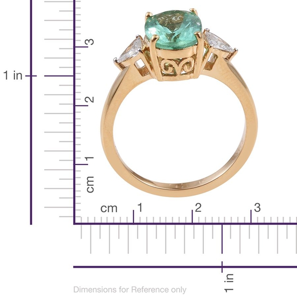 ILIANA 18K Y Gold Boyaca Colombian Emerald (Ovl 2.30 Ct), Diamond (SI/G-H) Ring 2.600 Ct.