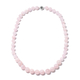 370.50 Ct Pink Morganite Beaded Necklace in Rhodium Plated Sterling Silver 20 Inch