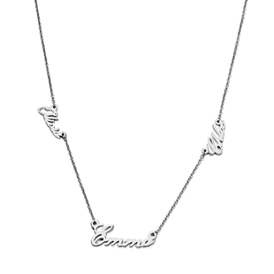 Personalised Three Names Necklace in Silver SIze 20"