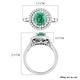 950 Platinum  Colombian Emerald  White Diamond Ring 1.20 ct,  Platinum Wt. 5.31 Gms  1.200  Ct.