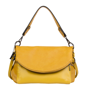 Bulaggi Collection - Cindy Crossbody Bag with Zipper Closure (Size 30x22x15 Cm) - Dark Yellow