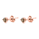 9K Rose Gold Champagne Diamond (I3) Stud Earrings (With Push Back) 0.27 Ct.