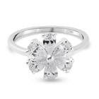 Lustro Stella Sterling Silver Ring (Size Q) Made with Finest CZ 1.82 Ct.
