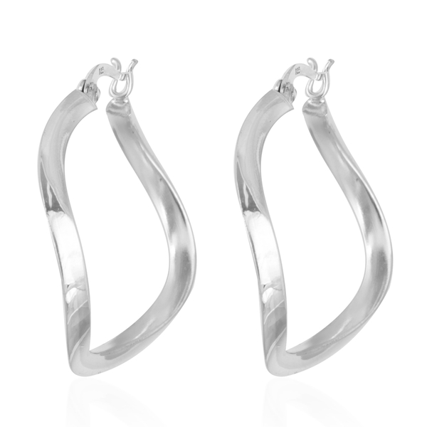 Thai Sterling Silver Hoop Earrings, Silver wt 4.88 Gms.