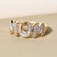 Diamond MUM Ring in Yellow Gold  Overlay Sterling Silver 0.27 Ct.