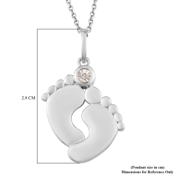 Diamond Pendant With Chain in Platinum Plated Sterling Silver