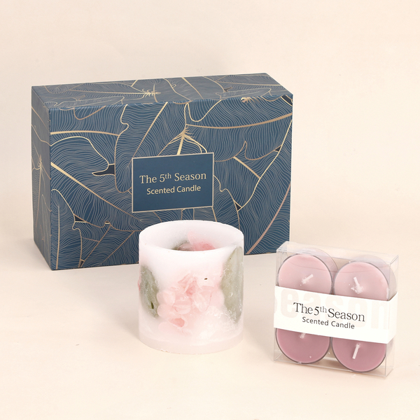 The 5th Season - Sunny Rose Almond Fragrance Candle Cup with 4 Small Candle