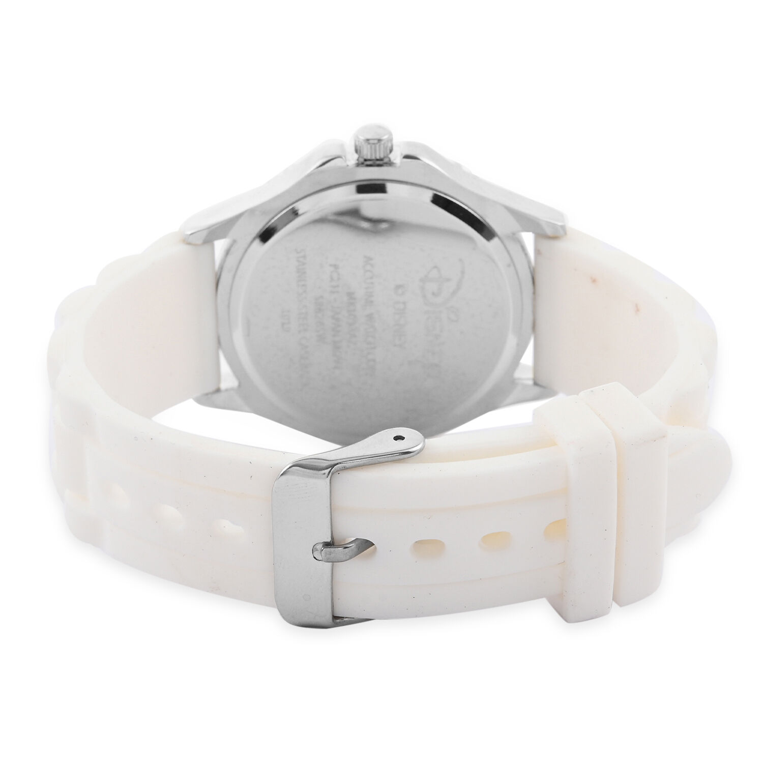 Disney Mickey Mouse Quartz Movement Crystal Watch with White Silicone Strap (25mm)