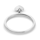 Platinum Overlay Sterling Silver Band Ring with Heart Charm