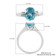 9K White Gold Ratanakiri Blue Zircon and Diamond Ring 4.19 Ct.