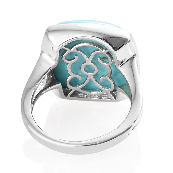 Extremely Rare Size AAA Arizona Sleeping Beauty Turquoise (Cush) Ring in Platinum Overlay Sterling Silver 7.000 Ct