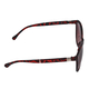 Animal Print Wayfarer Sunglasses with Polycarbonate Frame Lens -  Brown