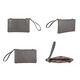 Union Code 100% Genuine Leather Dark Grey Tote Bag and RFID Wrislet with Zipper Closure