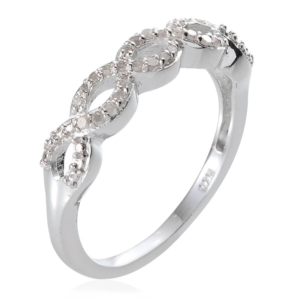 Diamond (Rnd) Infinity Ring in Platinum Overlay Sterling Silver 0.150 Ct.