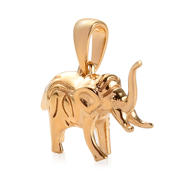 Elephant Goodluck Silver Charm Pendant in Gold Overlay 4.34 Gms.